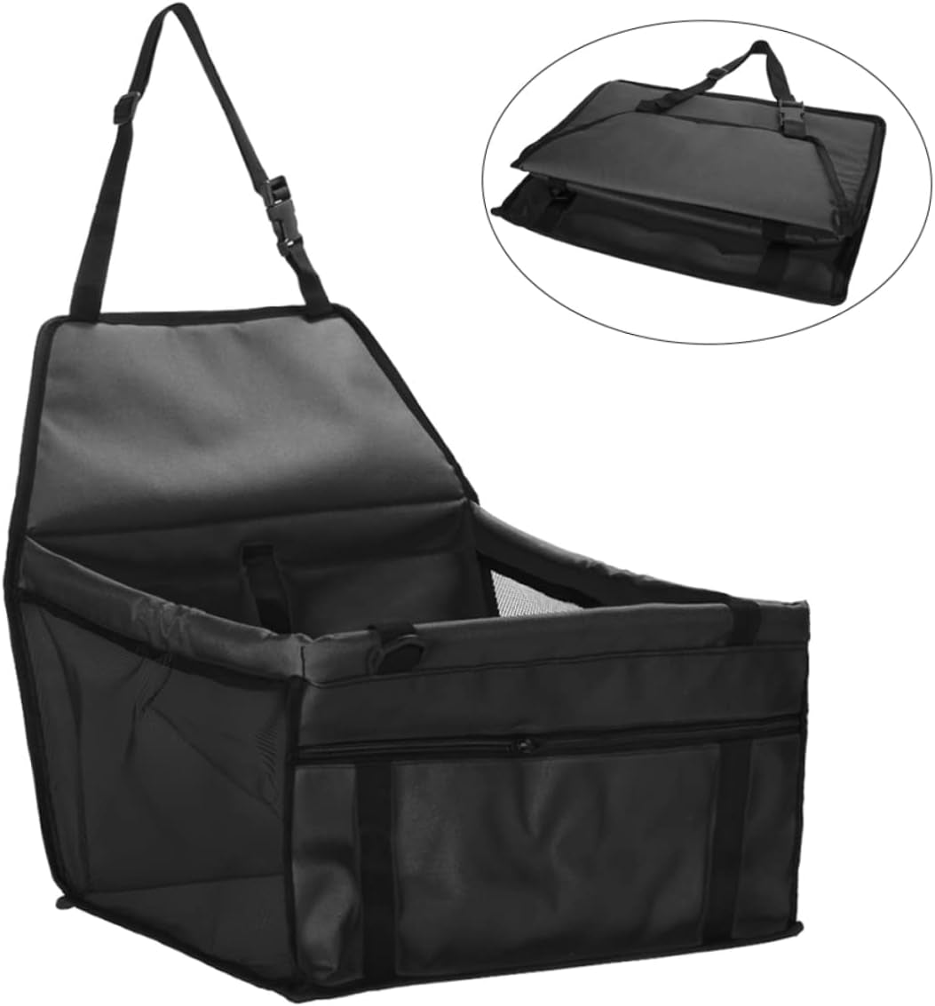 Dog Car Seat Carrier Travel Bag Safe Portable Pet Travel for Cars Easy to Wash Design for Dog Safety the Road Black